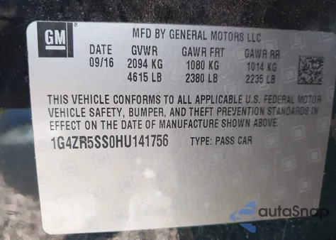 2017 Buick Lacrosse Premium from USA, damaged, VIN 1G4ZR5SS0HU141756